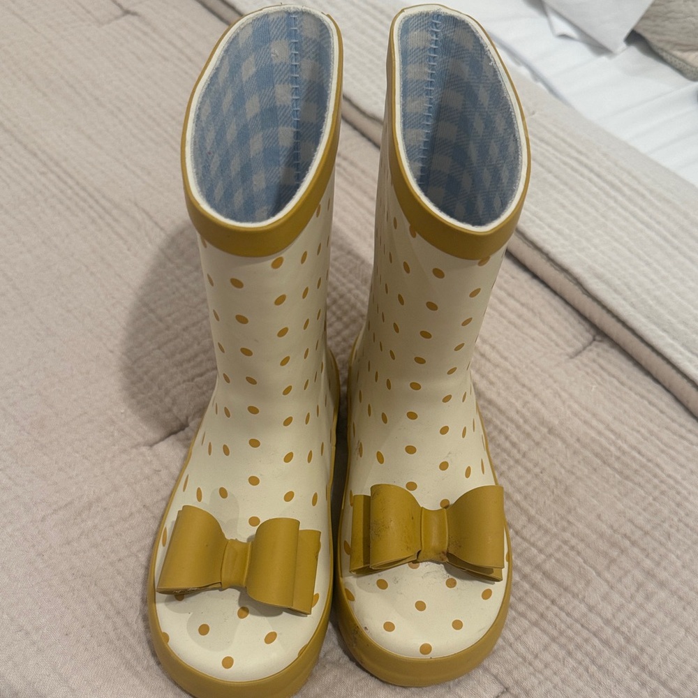 SweetHoney Yellow Polka Dot Kids Rain Boots